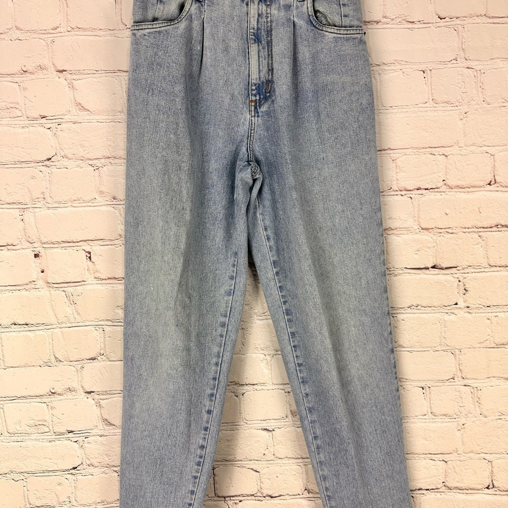 Talbots vintage blue distressed jeans high rise pleated front light denim size 6 - Picture 3 of 11